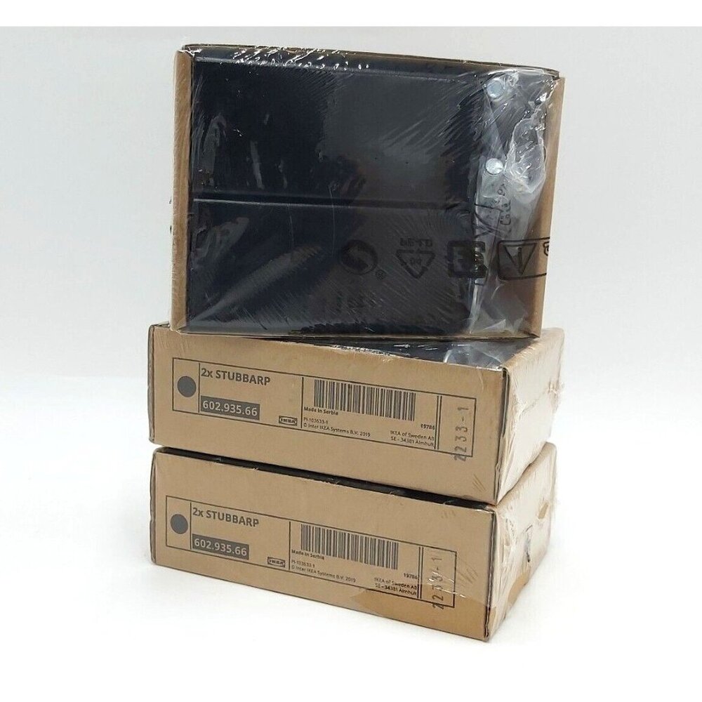 IKEA STUBBARP Black Legs 602.935.66 - Three  2-Packs - 6 Legs-Brand New! Sealed!
